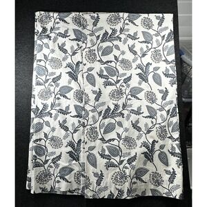 Ballard Designs 2 Drapery Panels Mendal Blue Indigo Jacobean Vine 50" X 96"